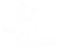 Logo of an imaginary hostel in Amman, Jordan - A one-line drawing of a sitting cat and the name of the hostel