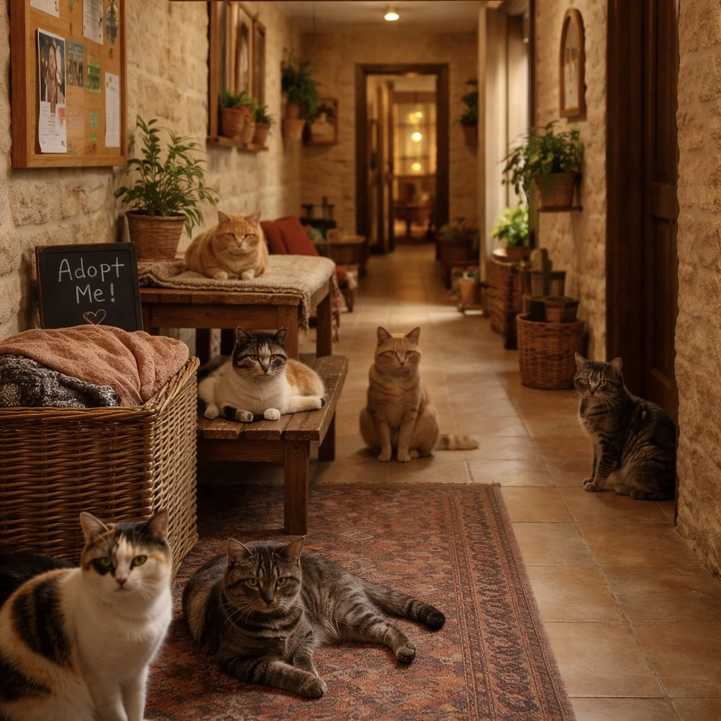 The Cozy paw hostel in Amman, cat adoption place